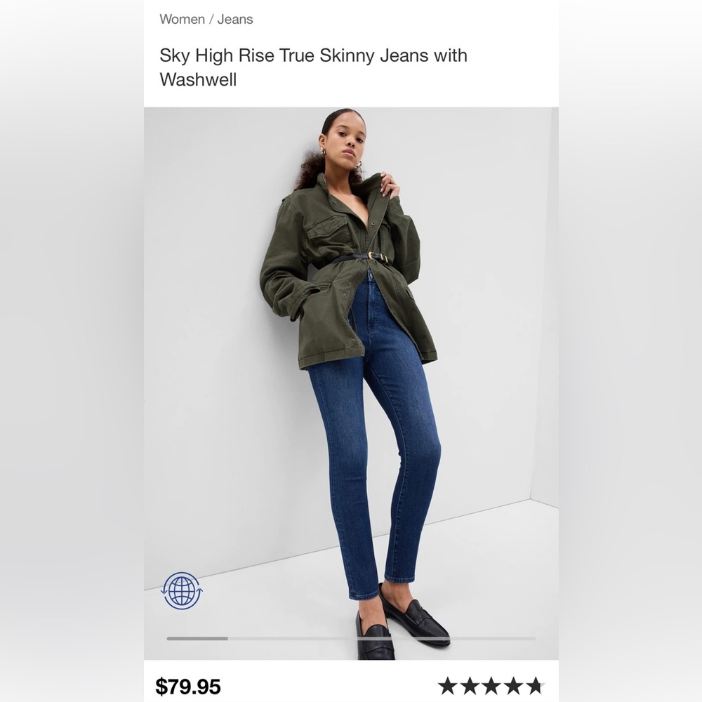 Gap Dark Washed Skinny High Rise Jeans